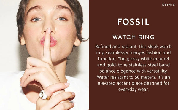 Fossi l Gold White Ring Premium Ladies Watch