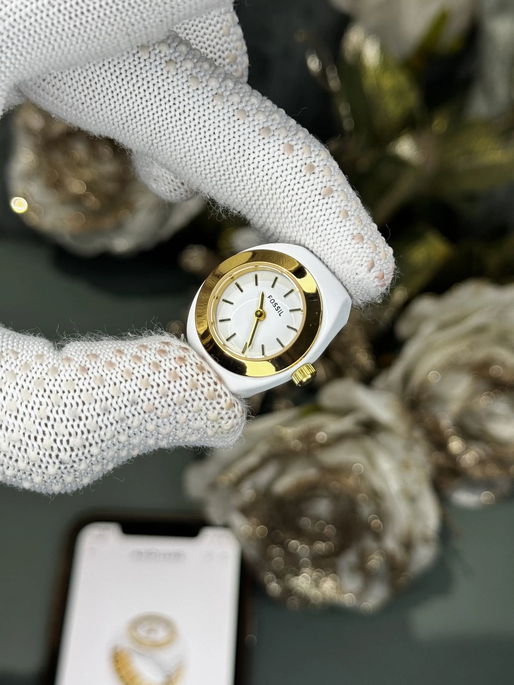 Fossi l Gold White Ring Premium Ladies Watch