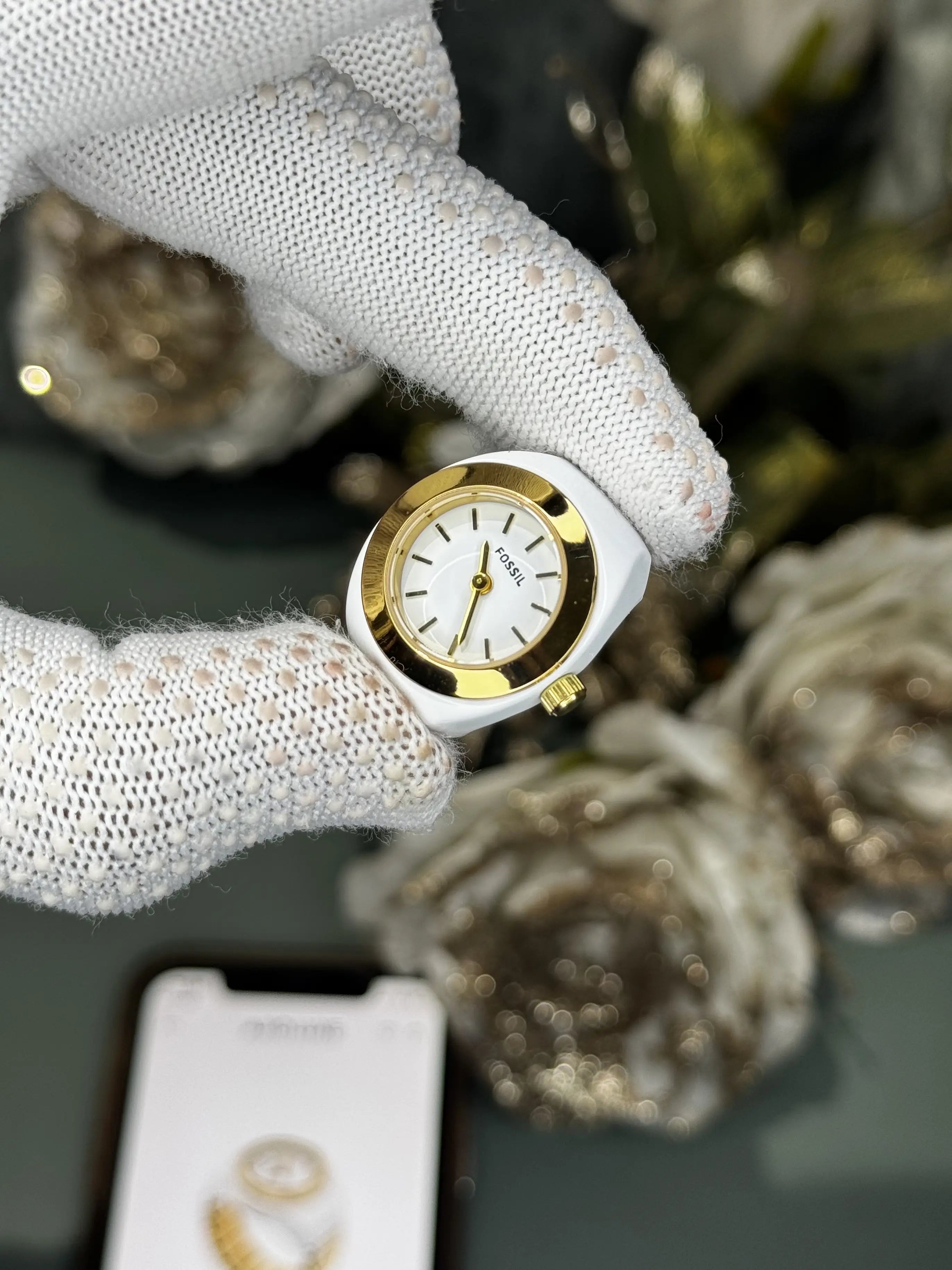Fossi l Gold White Ring Premium Ladies Watch