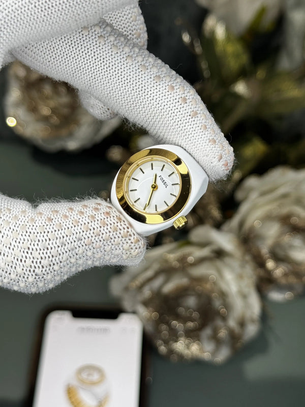 Fossi l Gold White Ring Premium Ladies Watch