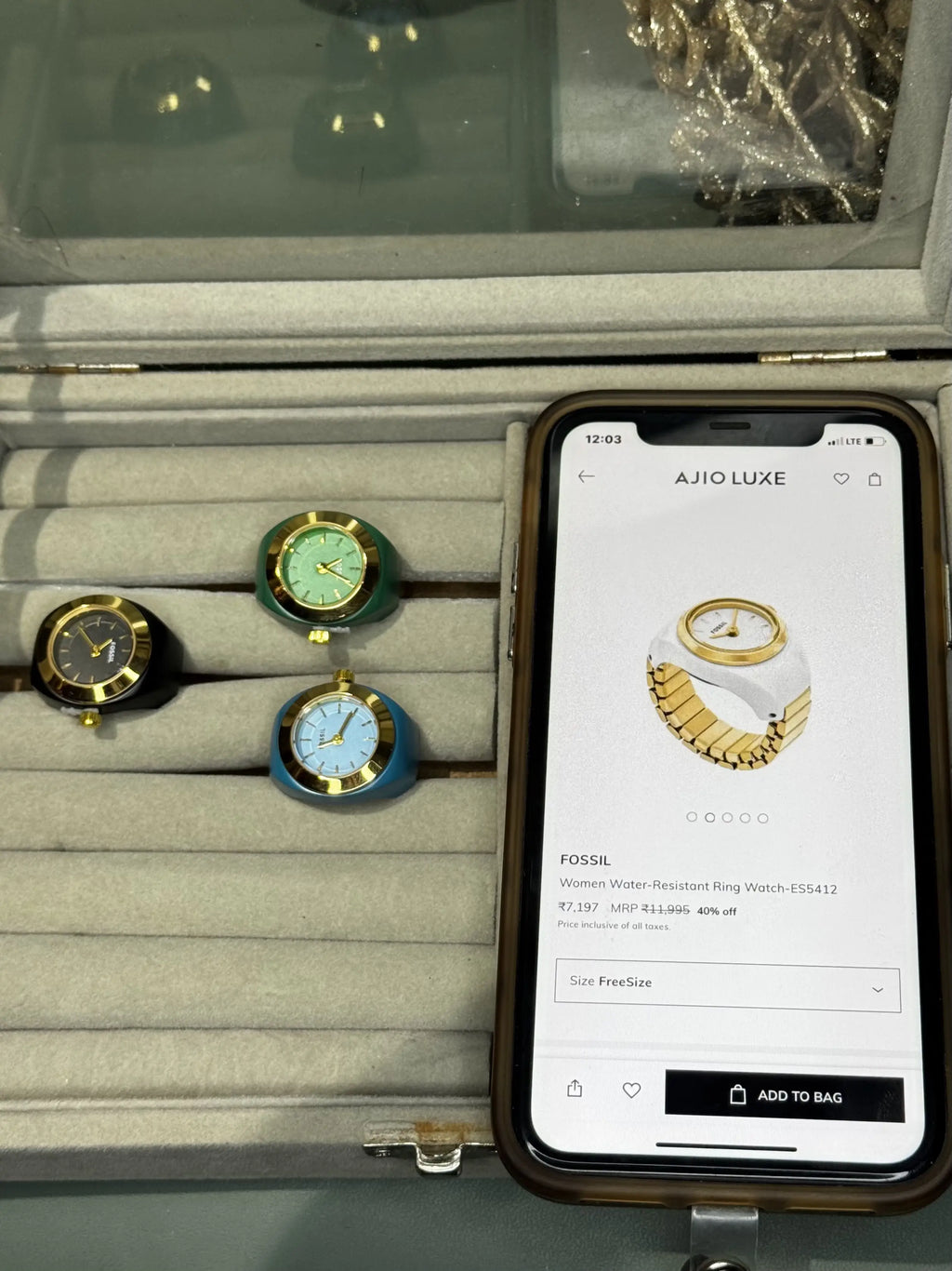 Fossi l Gold White Ring Premium Ladies Watch