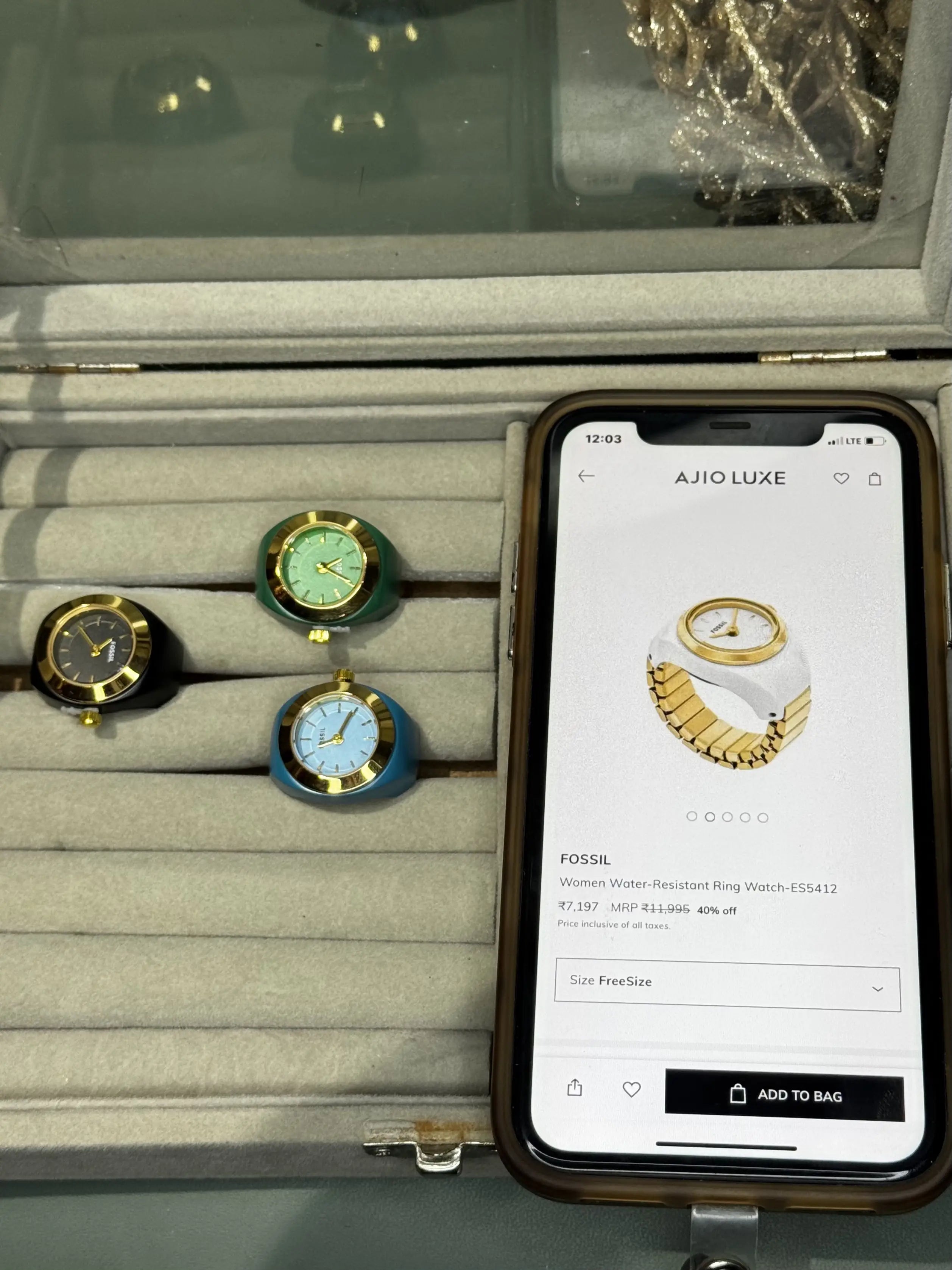 Fossi l Gold White Ring Premium Ladies Watch