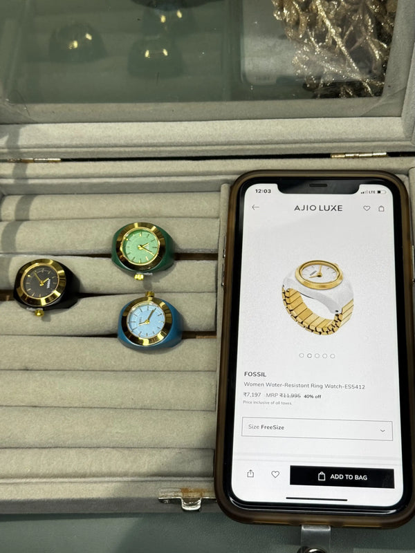 Fossi l Gold White Ring Premium Ladies Watch