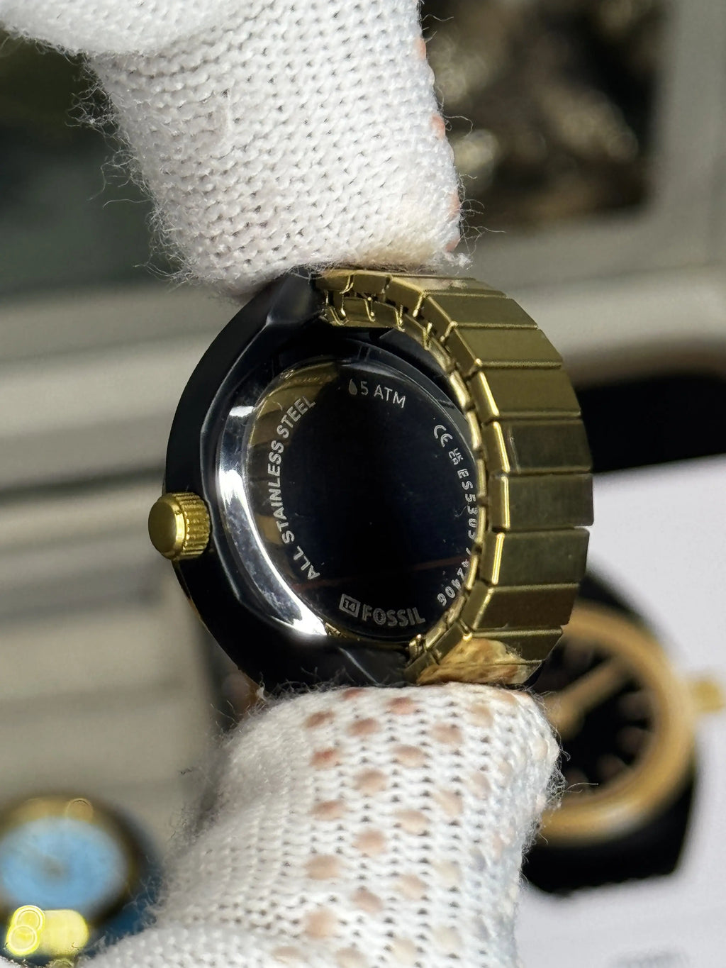 Fossi l Gold Black Ring Premium Ladies Watch