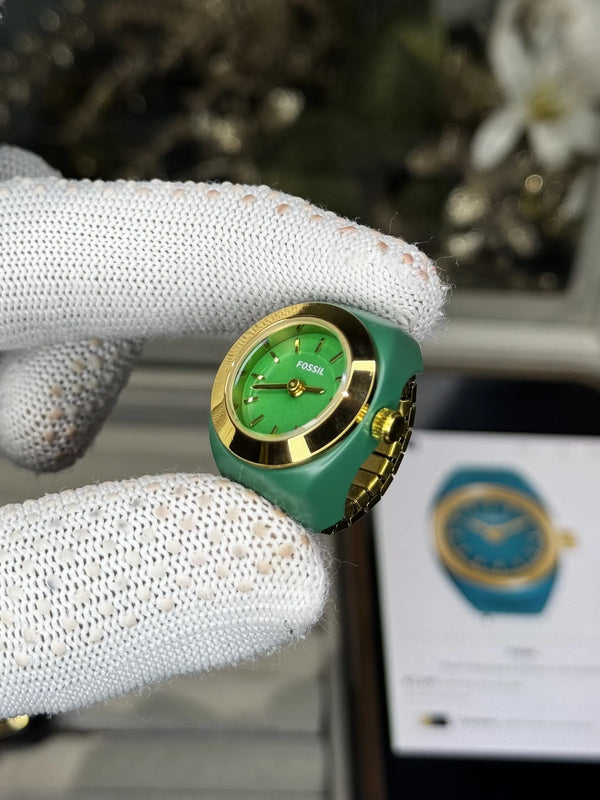 Fossi l Gold Green Ring Premium Ladies Watch