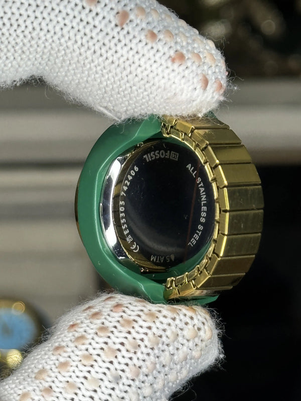Fossi l Gold Green Ring Premium Ladies Watch