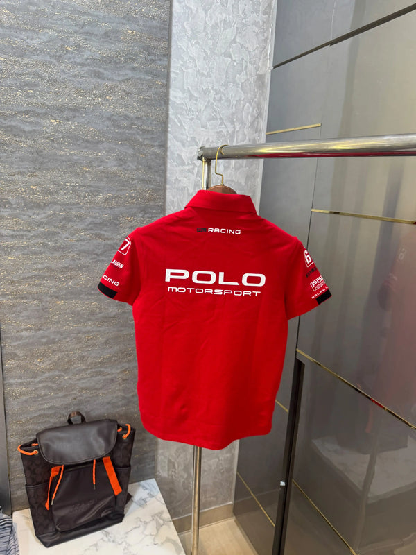 Ralph Lauren Red Embroidery Logo Premium Classic Polo T-Shirt