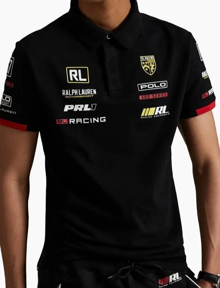 Ralph Lauren Black Embroidery Logo Premium Classic Polo T-Shirt