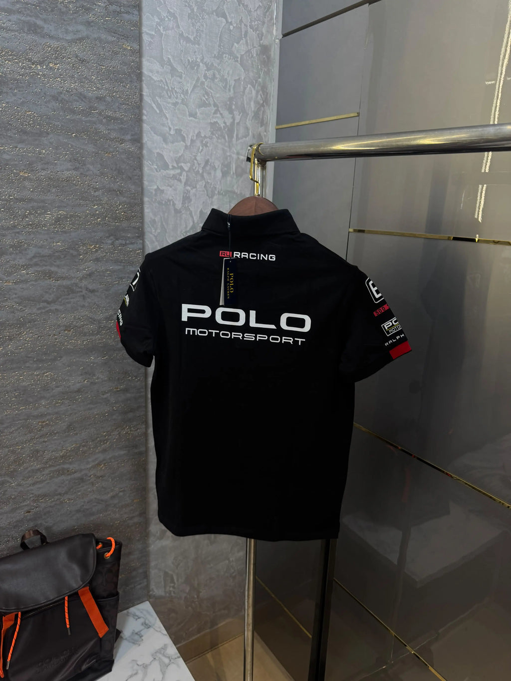 Ralph Lauren Black Embroidery Logo Premium Classic Polo T-Shirt