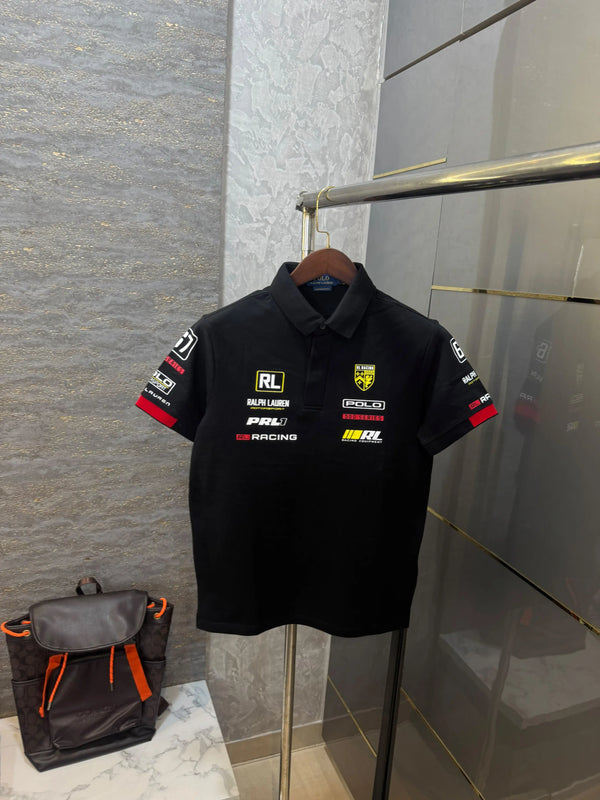 Ralph Lauren Black Embroidery Logo Premium Classic Polo T-Shirt