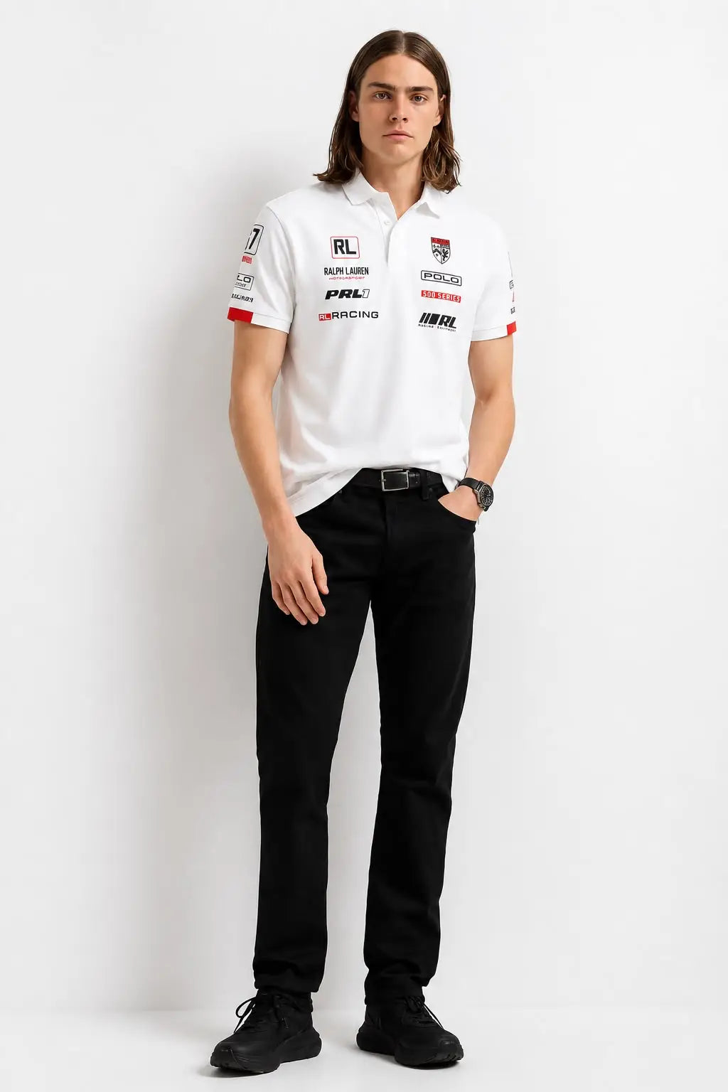 Ralp h Lauren White Embroidery Logo Premium Classic Polo T-Shirt