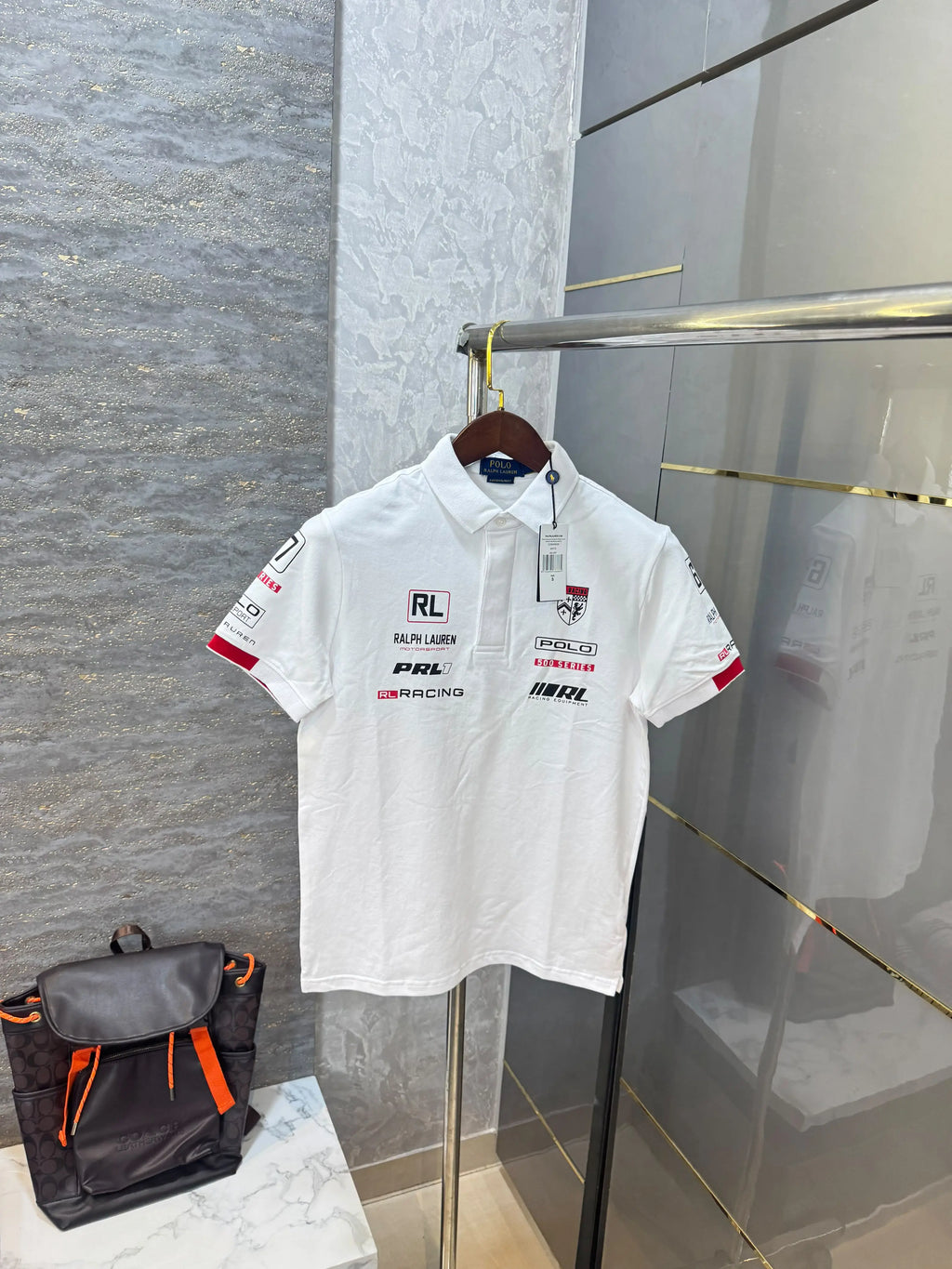 Ralp h Lauren White Embroidery Logo Premium Classic Polo T-Shirt