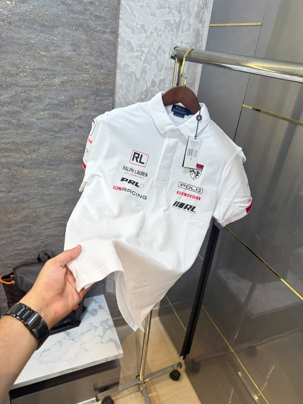 Ralp h Lauren White Embroidery Logo Premium Classic Polo T-Shirt