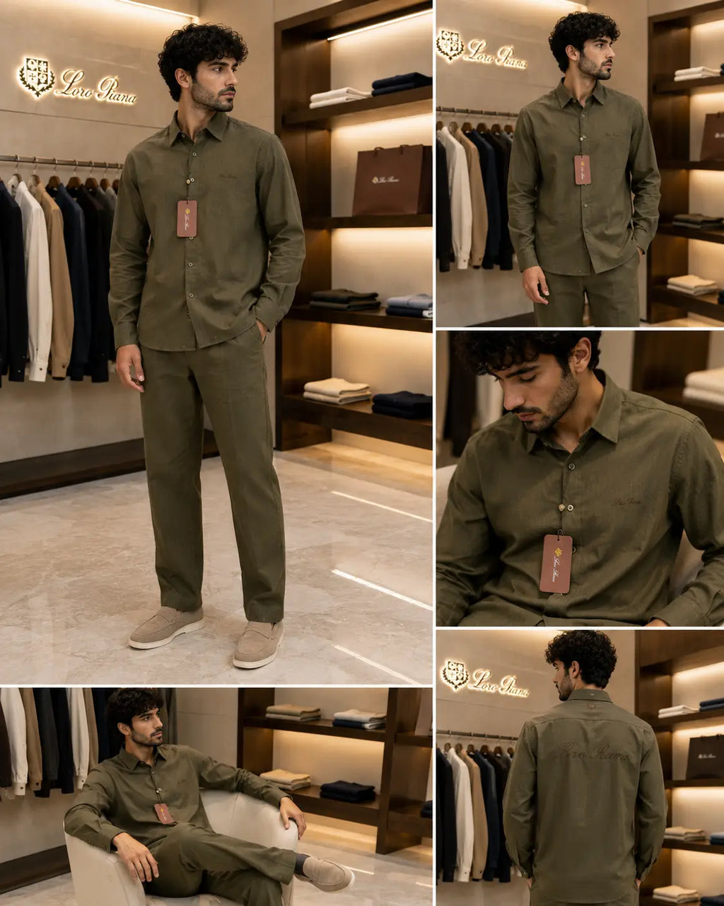 Loro Piana Olive Green Italian Imported Combo