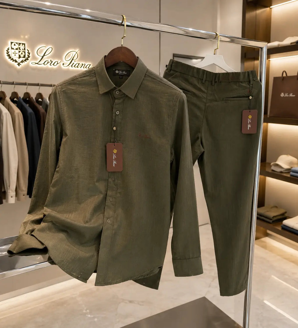 Loro Piana Olive Green Italian Imported Combo