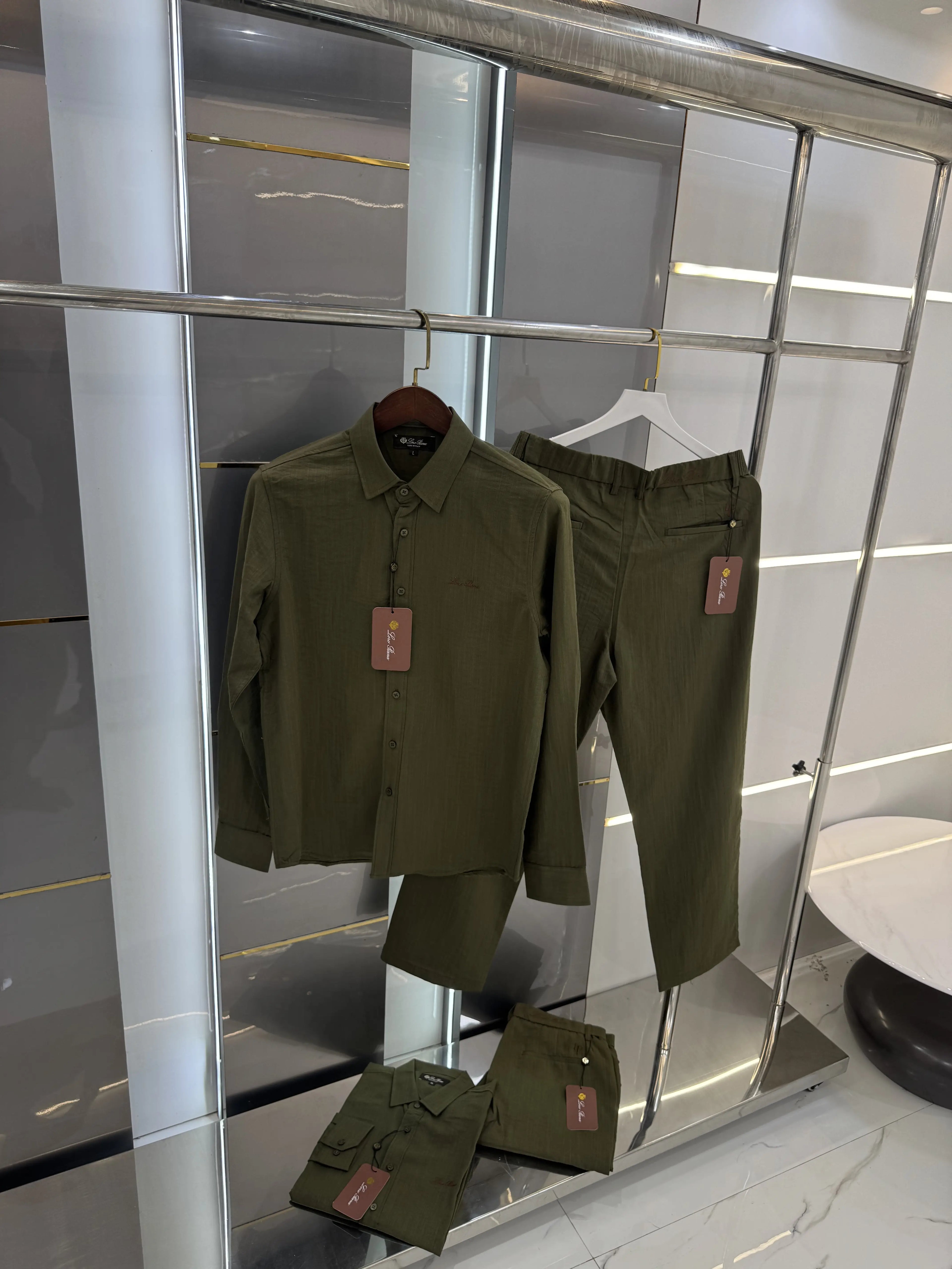 Loro Piana Olive Green Italian Imported Combo