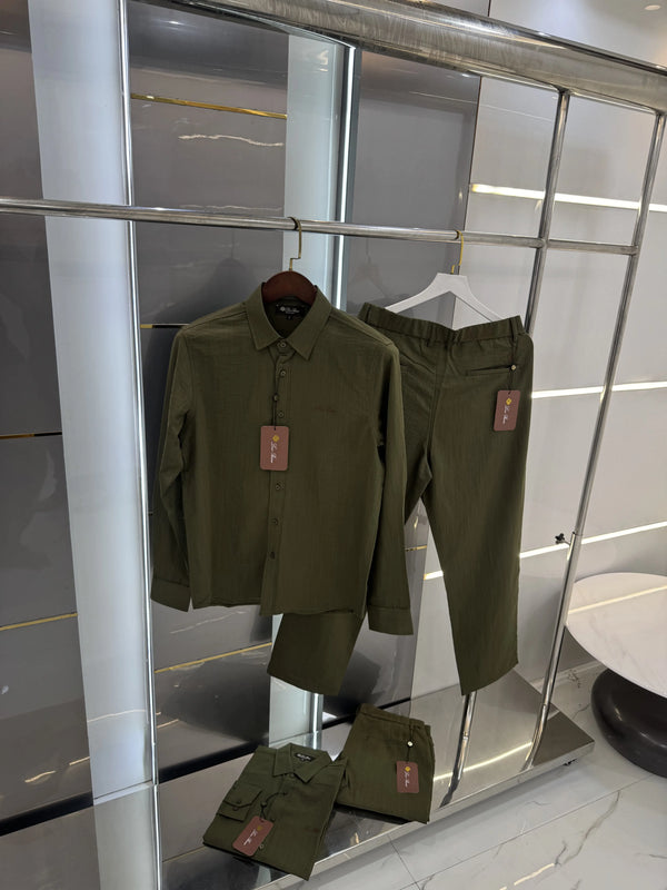 Loro Piana Olive Green Italian Imported Combo