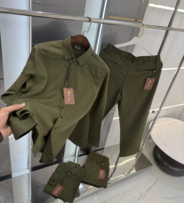 Loro Piana Olive Green Italian Imported Combo