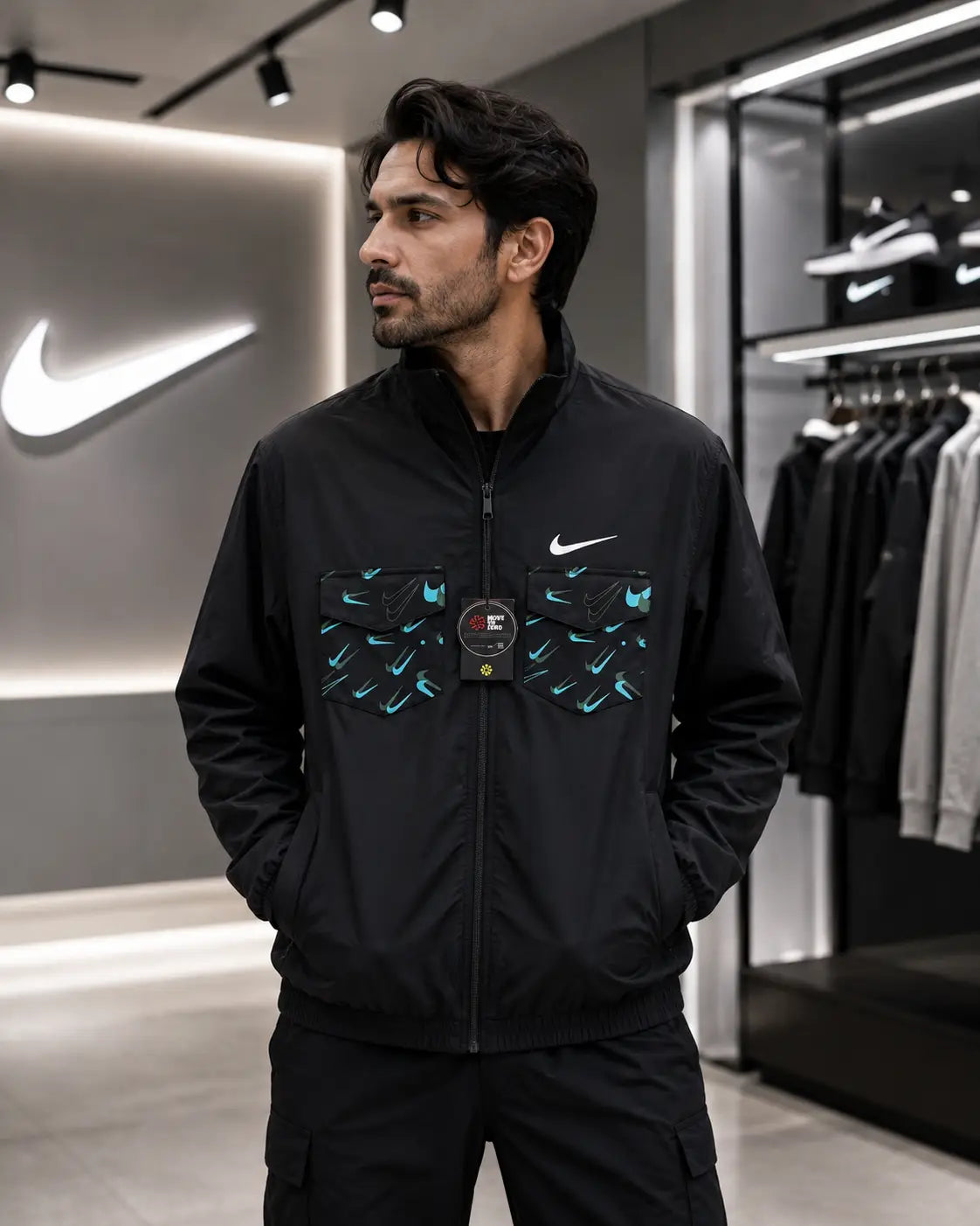 Nik e Black Imported Premium Bomber Jacket