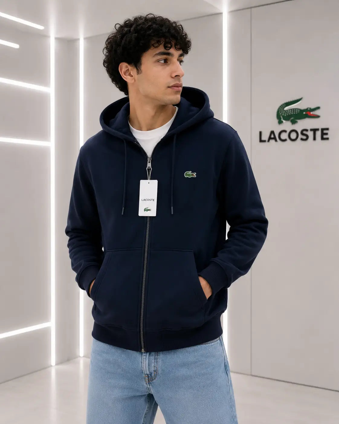Lacost e Navy Blue Premium Zipper Jacket Main image