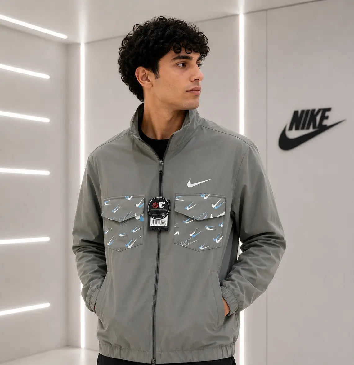 Nik e Grey Imported Premium Bomber Jacket