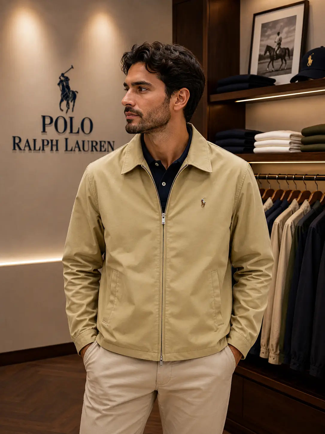Ralph  Lauren Light Beige Imported Bomber Jacket