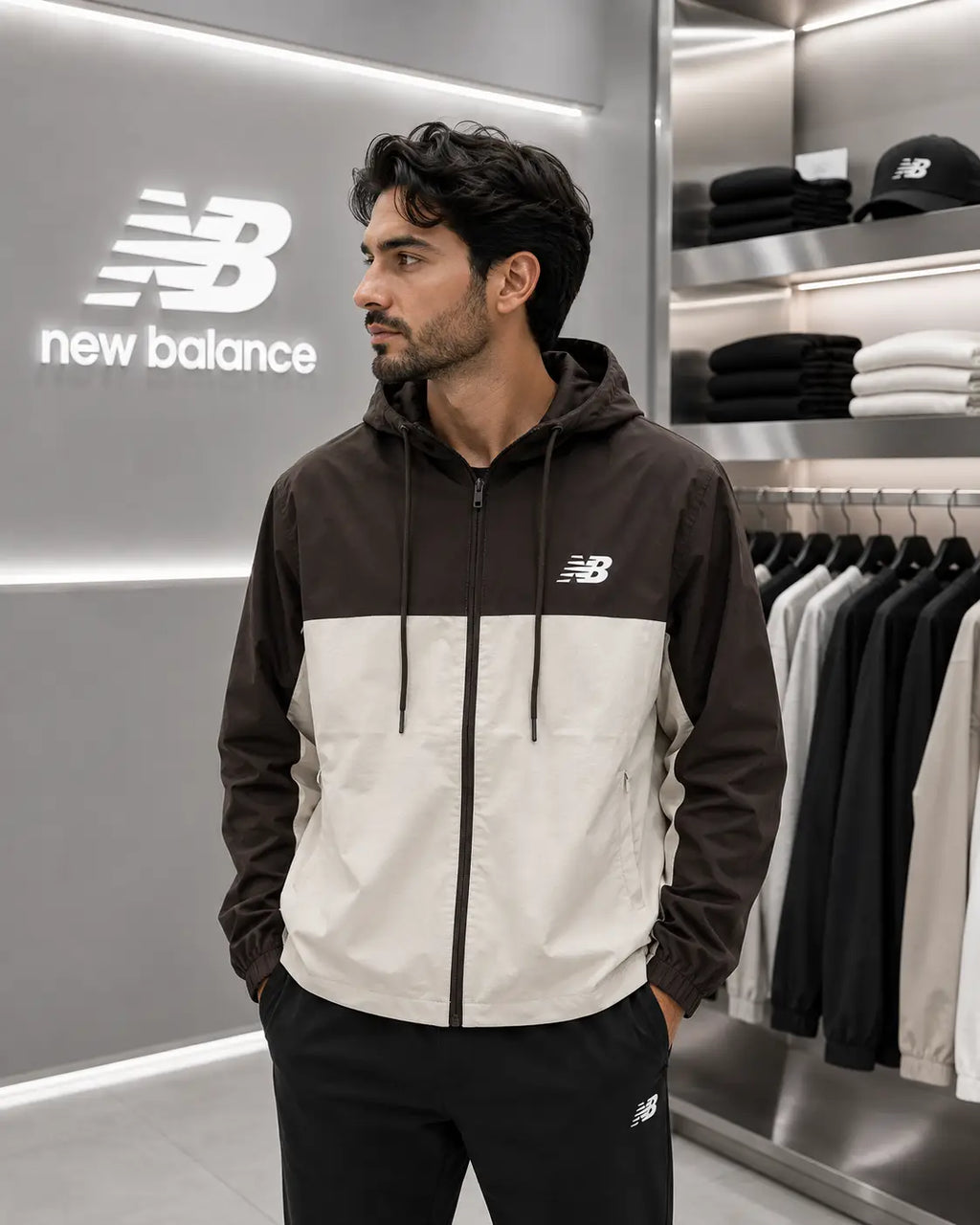 New Balance Cream Imported Premium Windbreaker Jacket