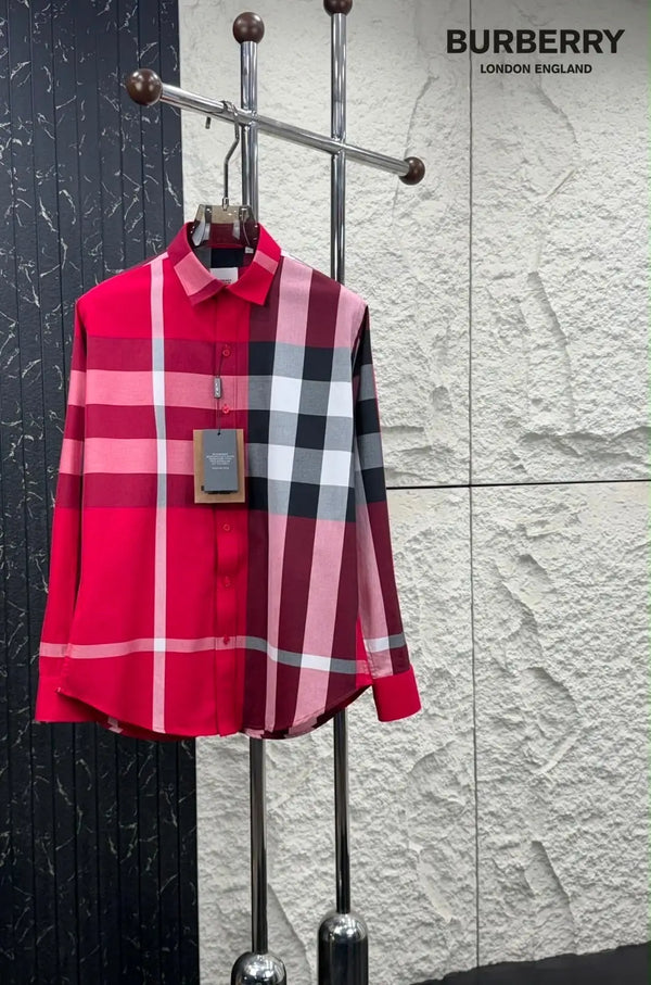 Burberr y Red Checks Premium Shirt With Original Box