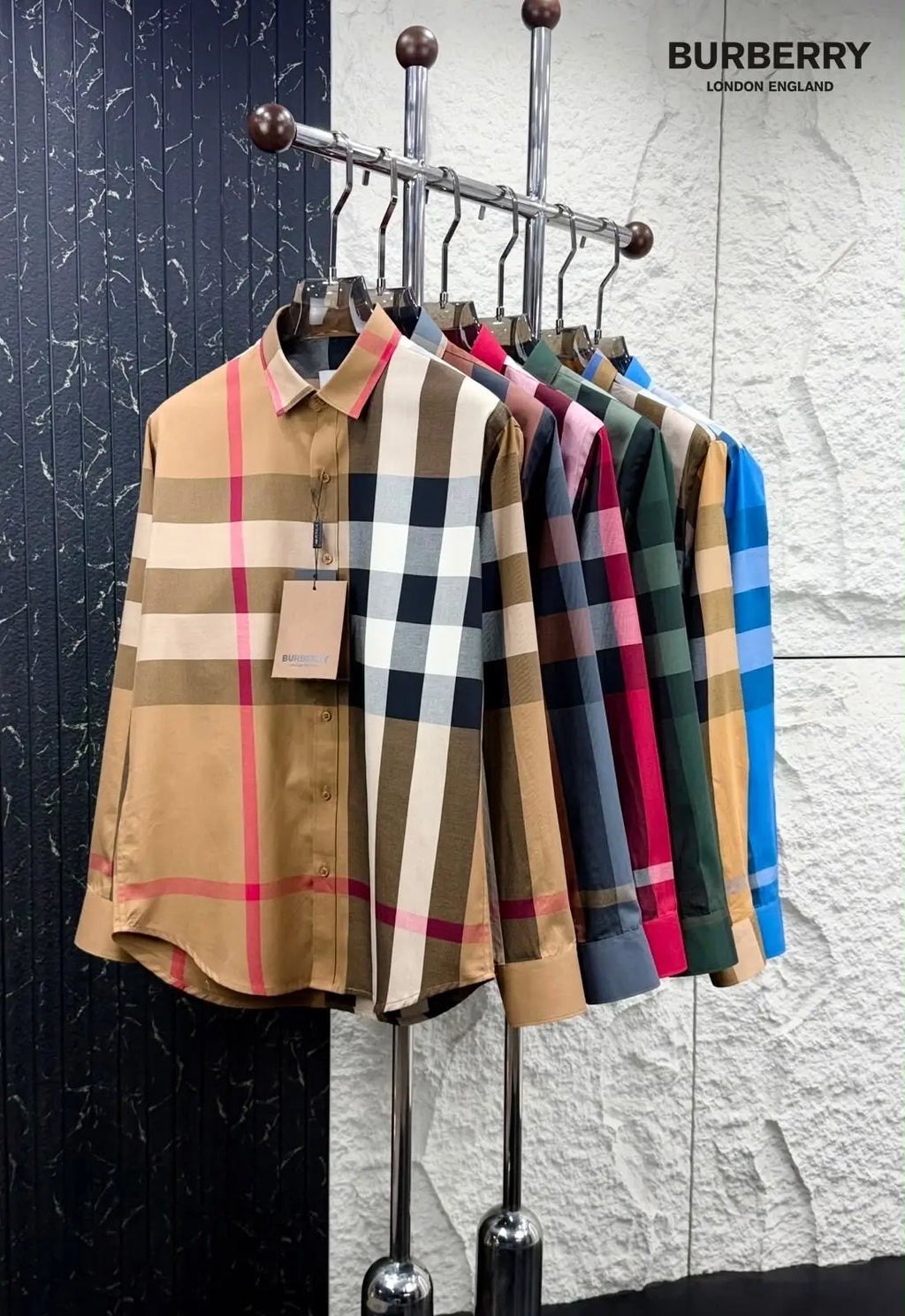 Burberr y Green 5 Checks Premium Shirt With Original Box