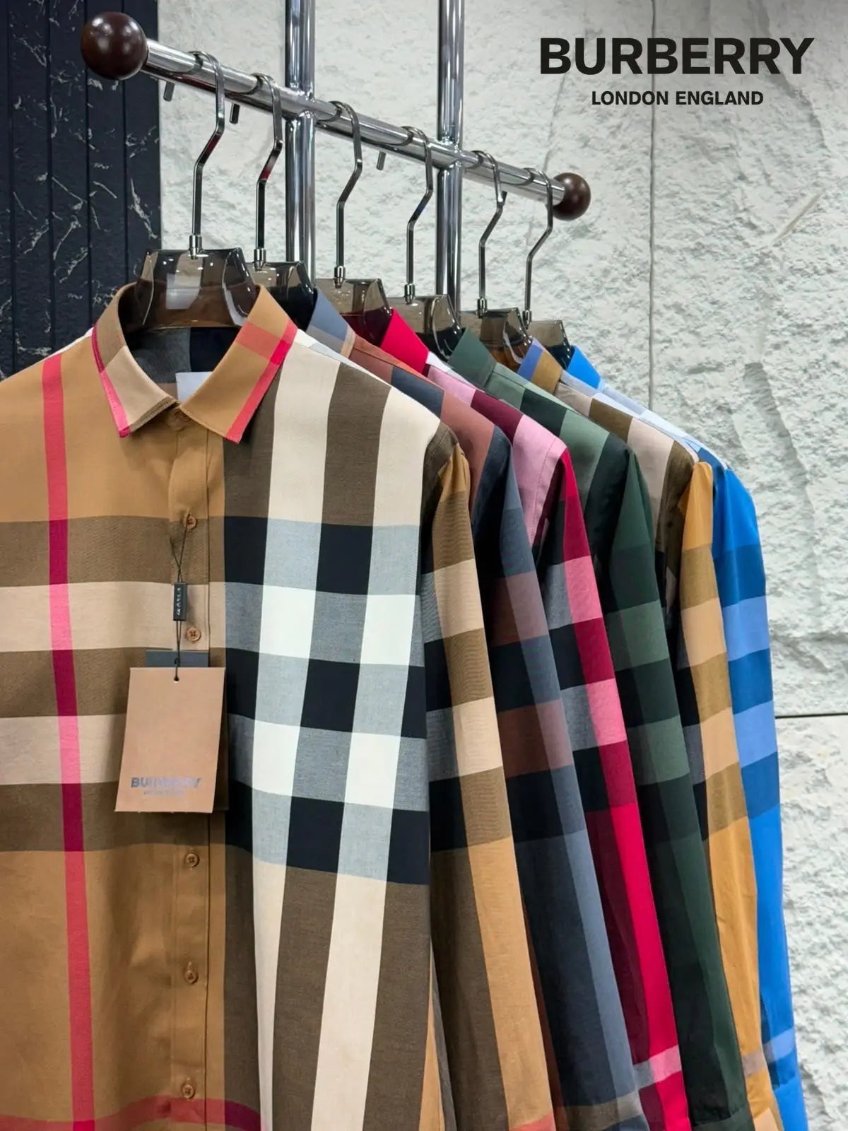 Burberr y Green 5 Checks Premium Shirt With Original Box