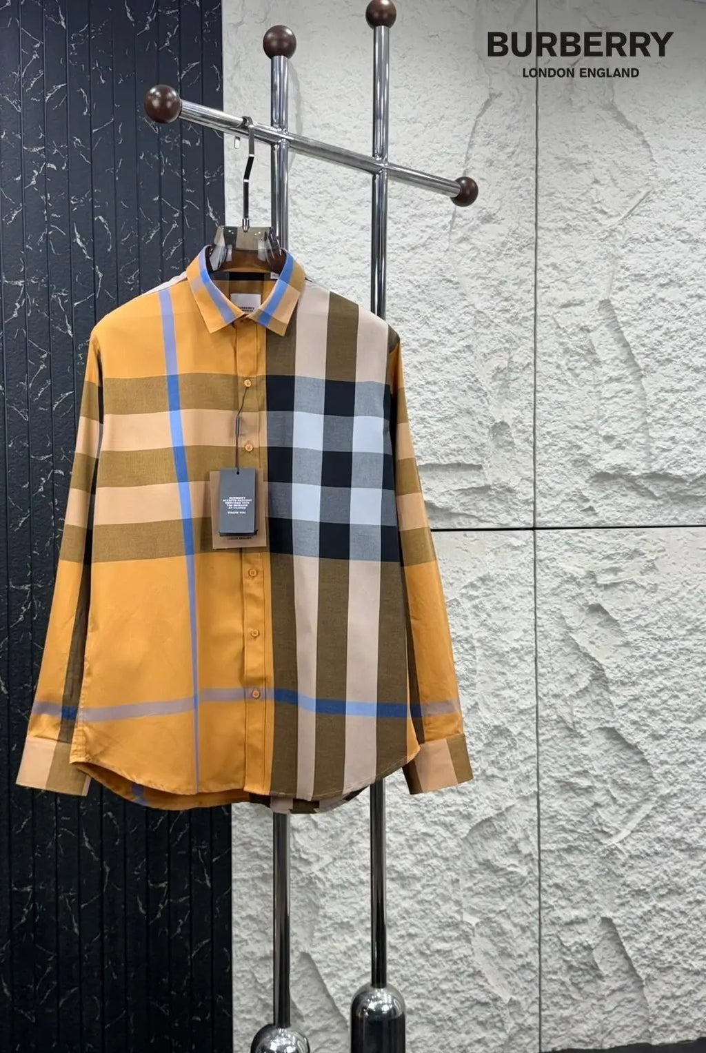 Burberr y Light Beige 6 Checks Premium Shirt With Original Box