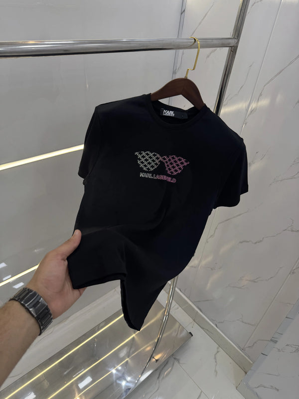 Karl Lagerfeld Black Logo Work Premium T-Shirt