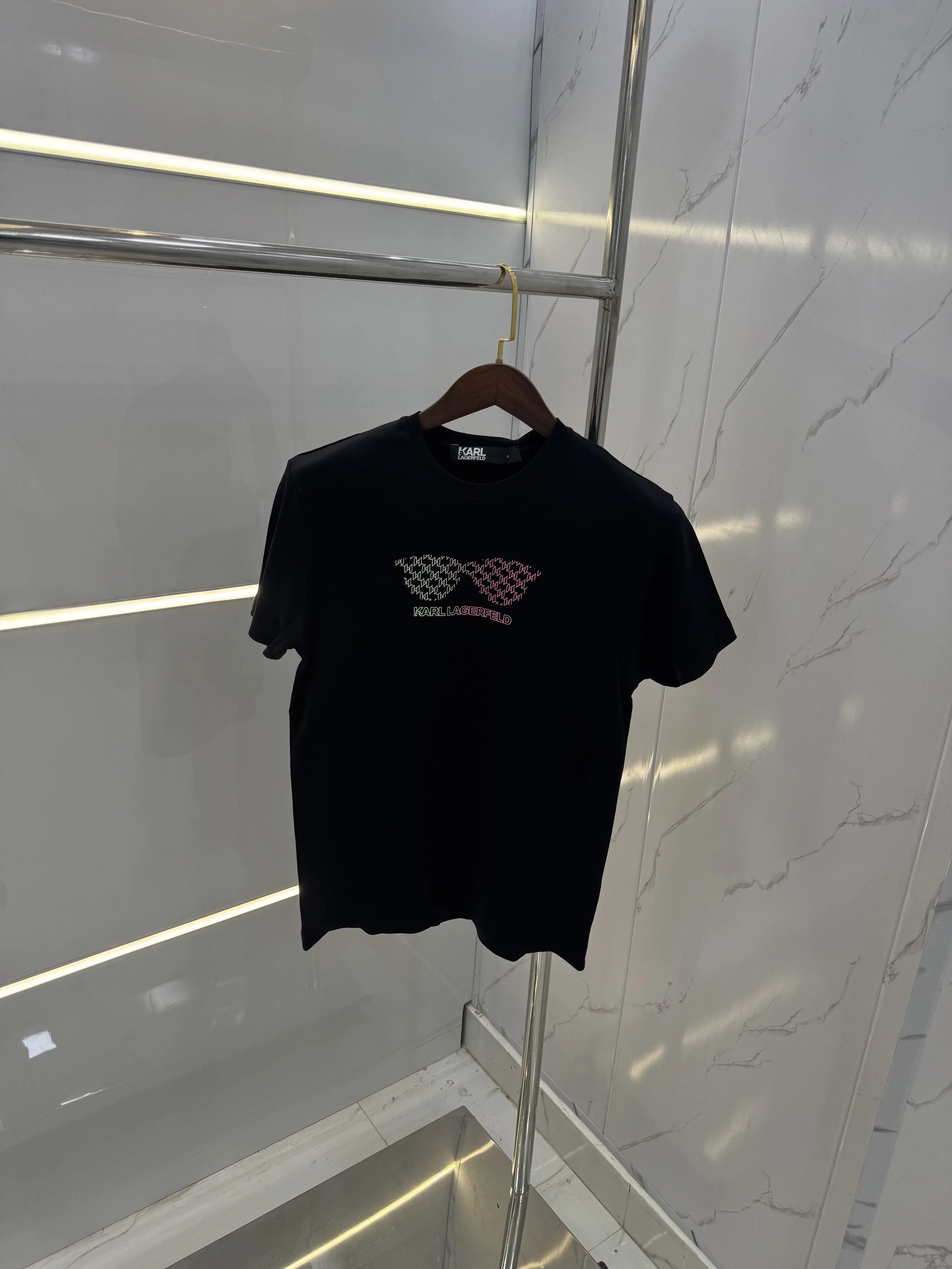 Karl Lagerfeld Black Logo Work Premium T-Shirt