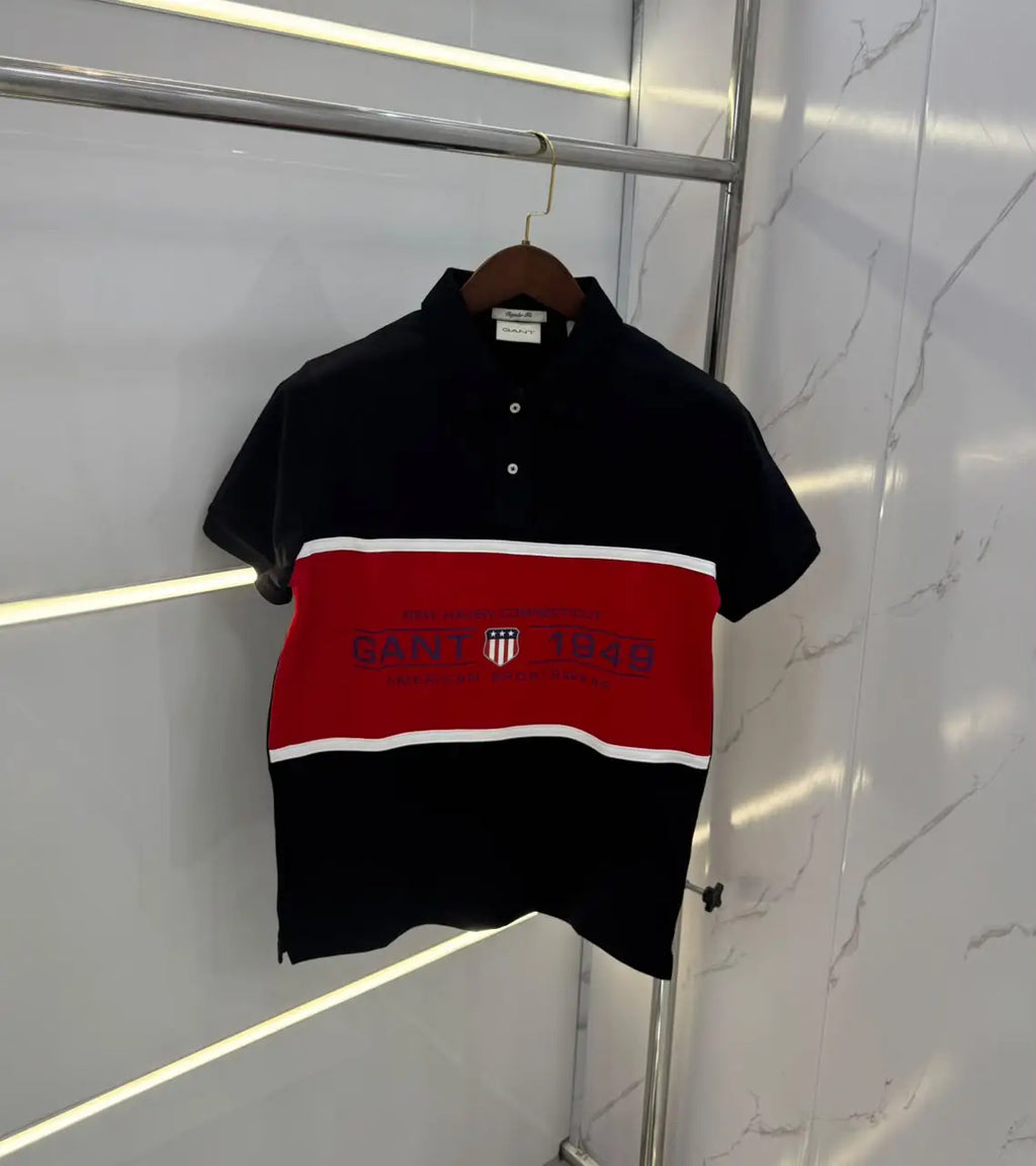 Gant Black Logo Work Premium Polo T-shirt