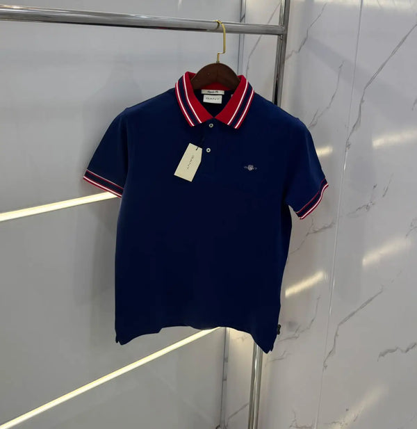 Gant Navy Blue Logo Work Premium Polo T-shirt