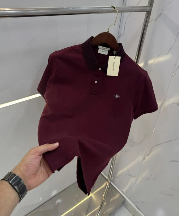 Gant Maroon Logo Work Premium Polo T-shirt