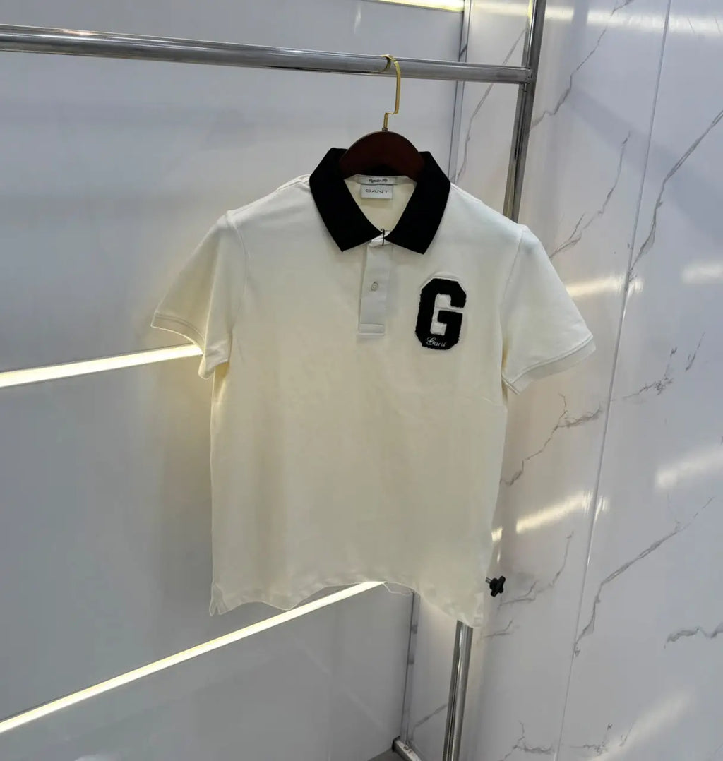 Gant Cream Logo Work Premium Polo T-shirt