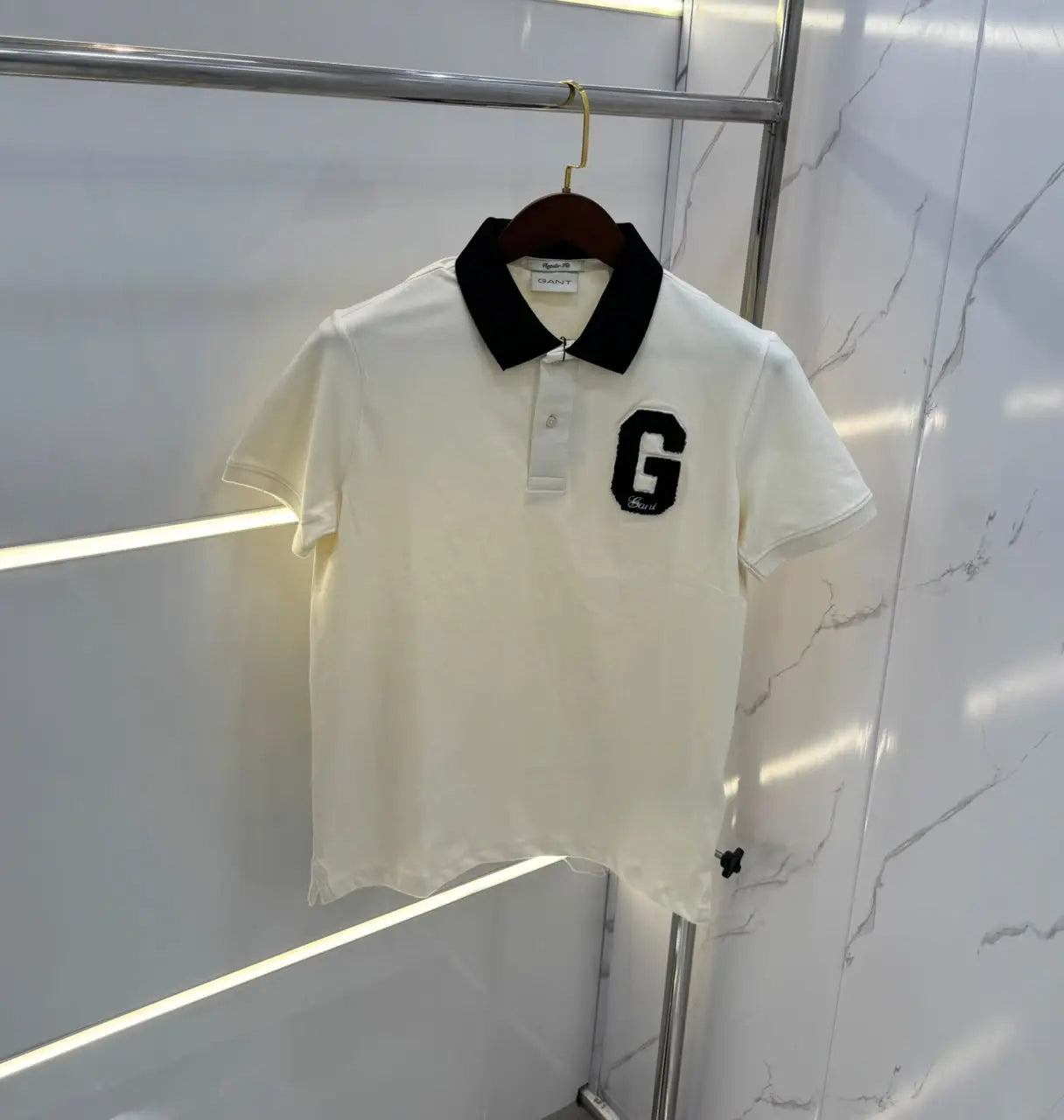 Gant Cream Logo Work Premium Polo T-shirt