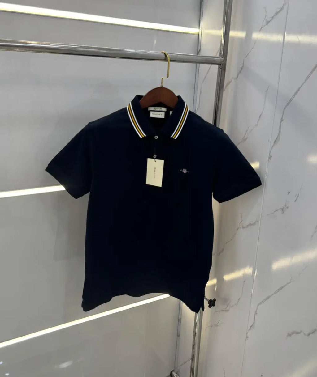 Gant Navy Blue Logo Work Premium Polo T-shirt