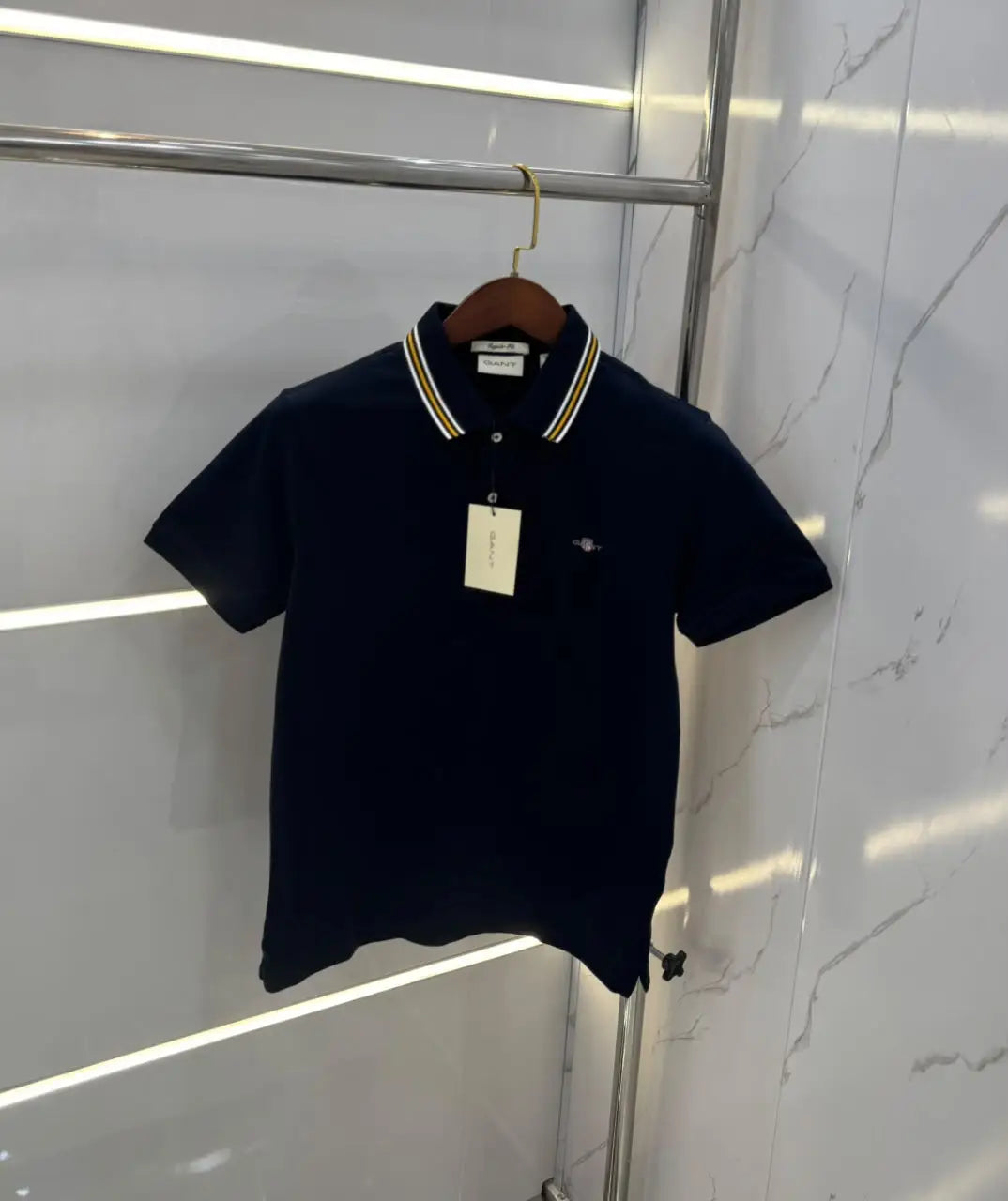Gant Navy Blue Logo Work Premium Polo T-shirt