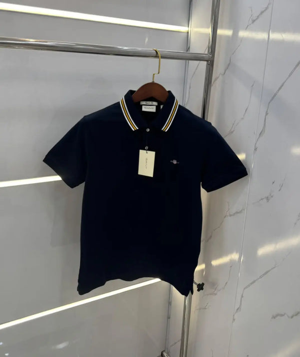 Gant Navy Blue Logo Work Premium Polo T-shirt