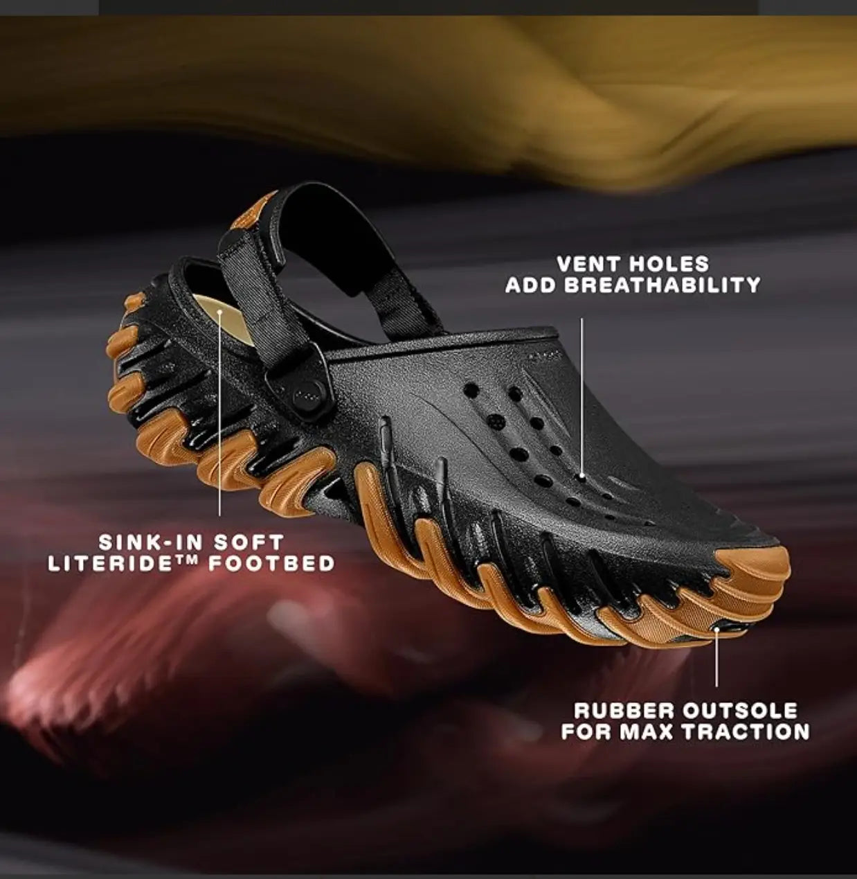 CROCS Echo Gum RO Clogs BLACK (FIX)