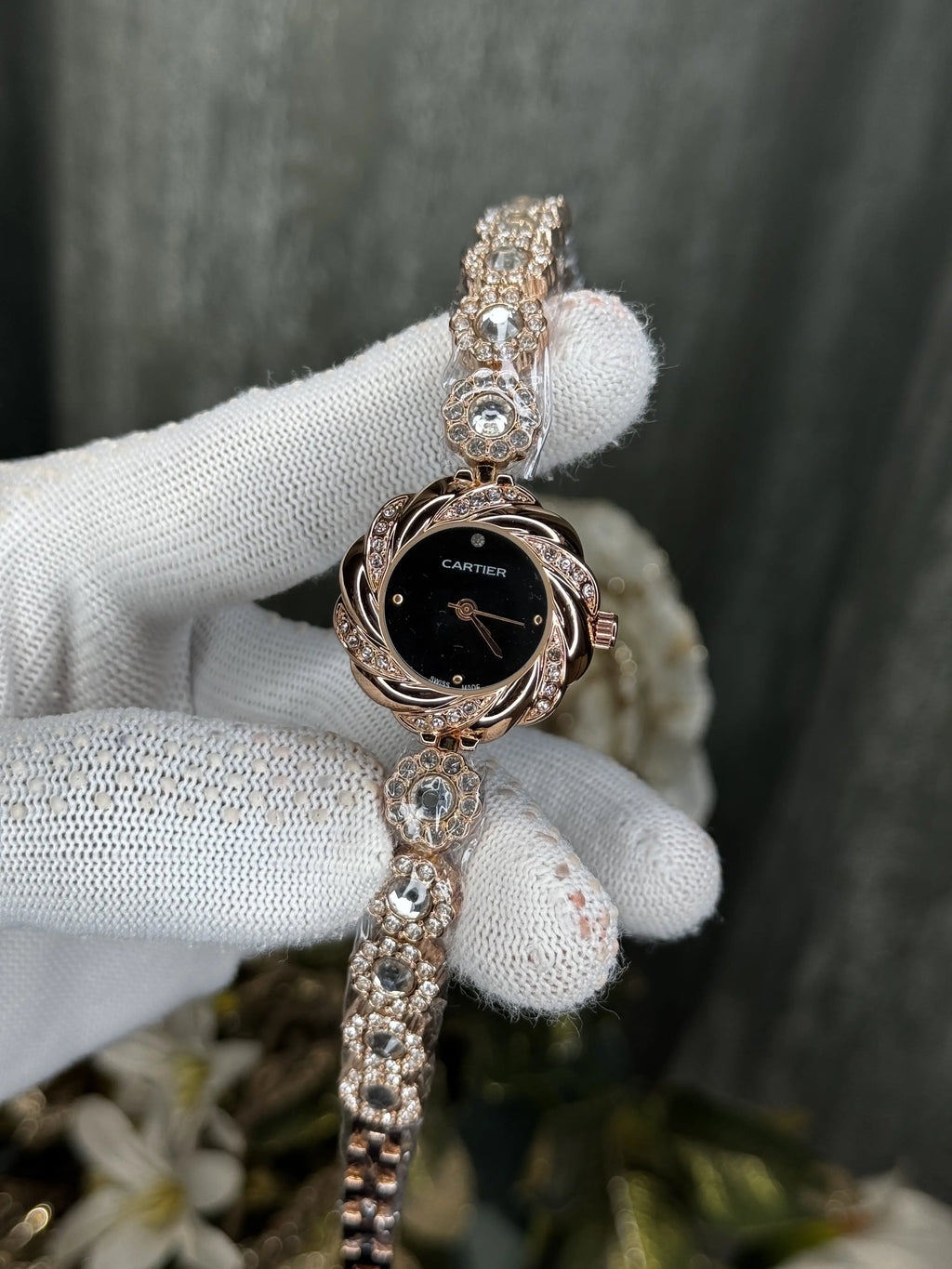 Cartie r RoseGold Black Diamond Premium Ladies Watch