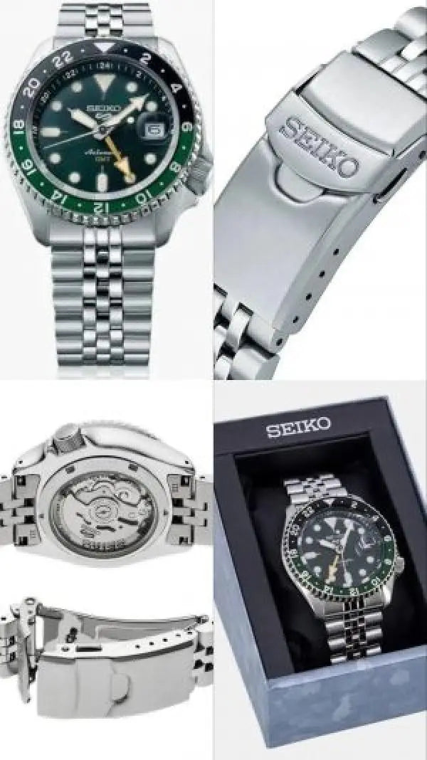 Seik_o 5 Sports Blue GMT Green Swift Movement Back Open 4 Niddle 