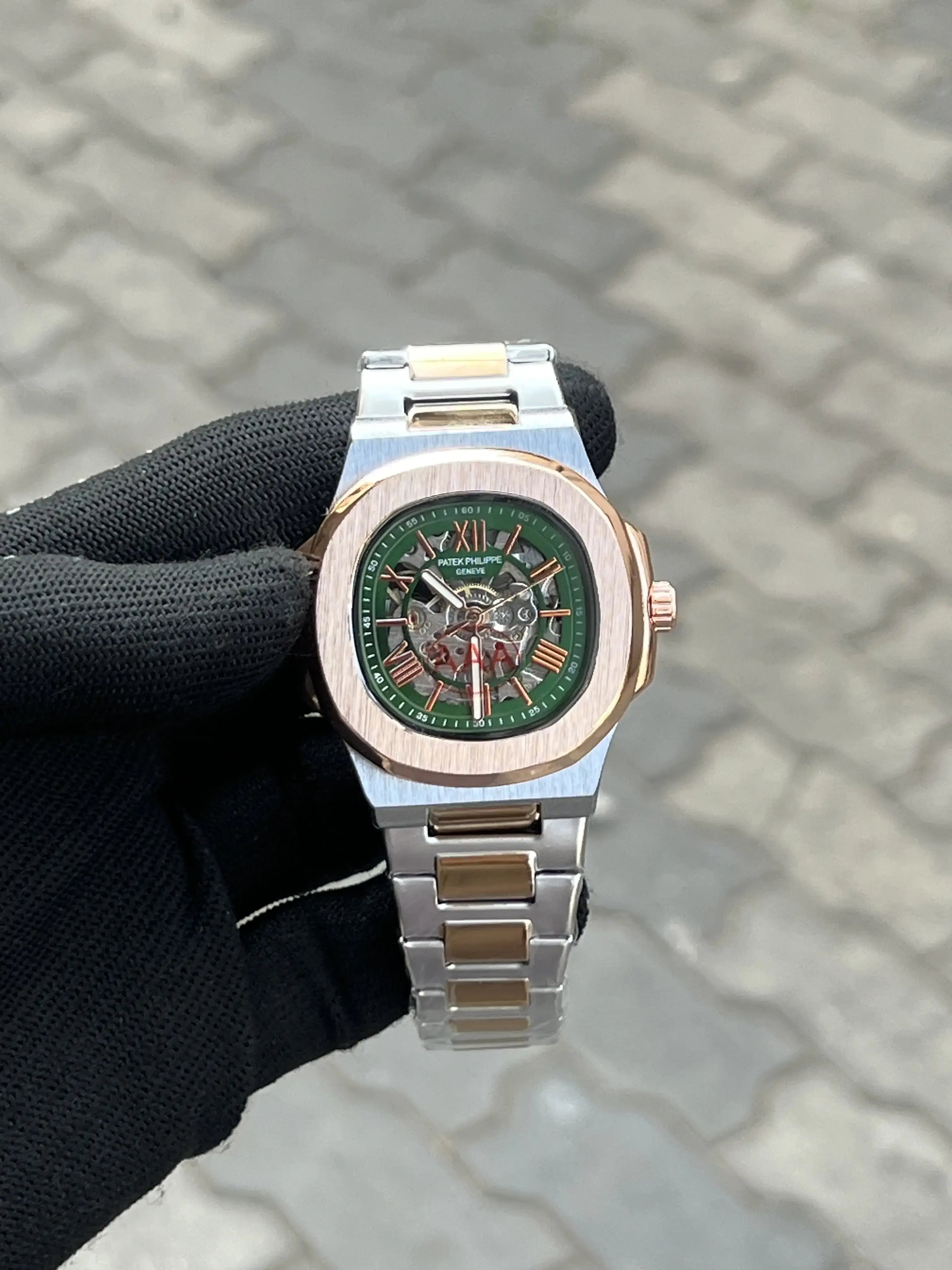 Patek Phillippe Automatic Skeleton Two Tone Rose Gold 