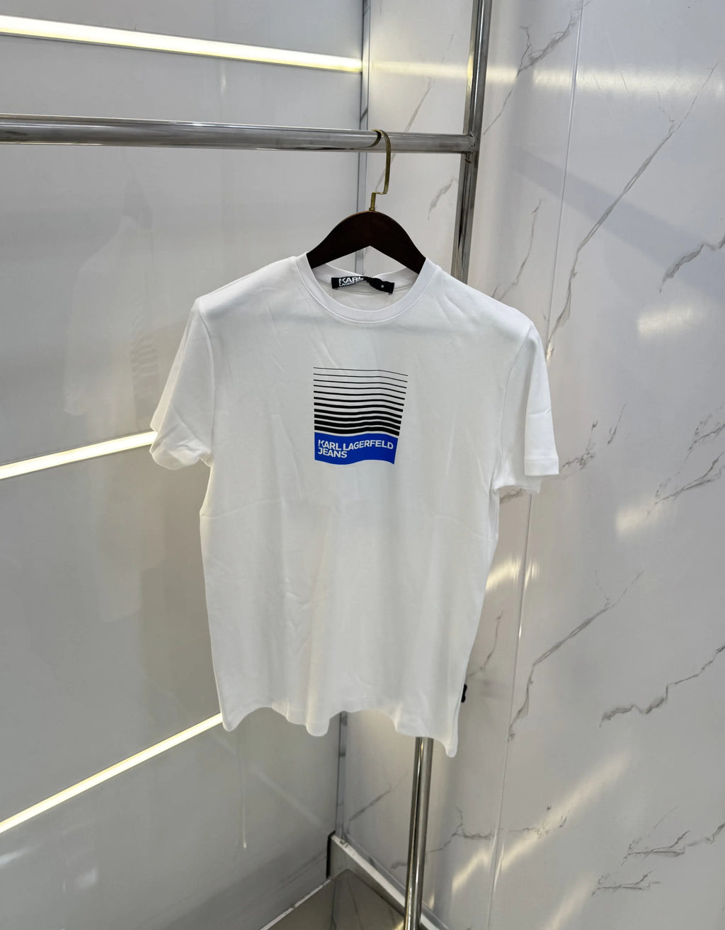 Karl Lagerfeld White Logo Work Premium T-Shirt
