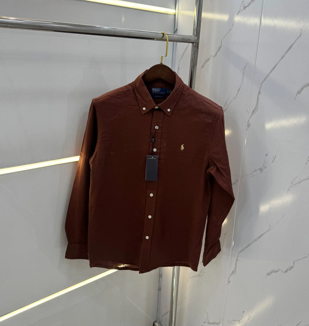 Ralph Lauren Coffee brown Premium cotton Shirt