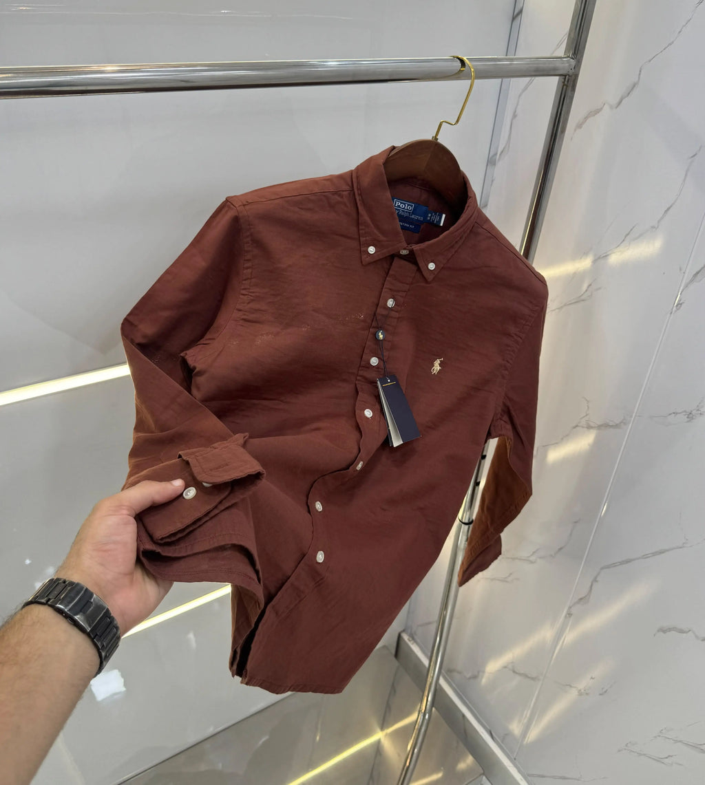 Ralph Lauren Coffee brown Premium cotton Shirt