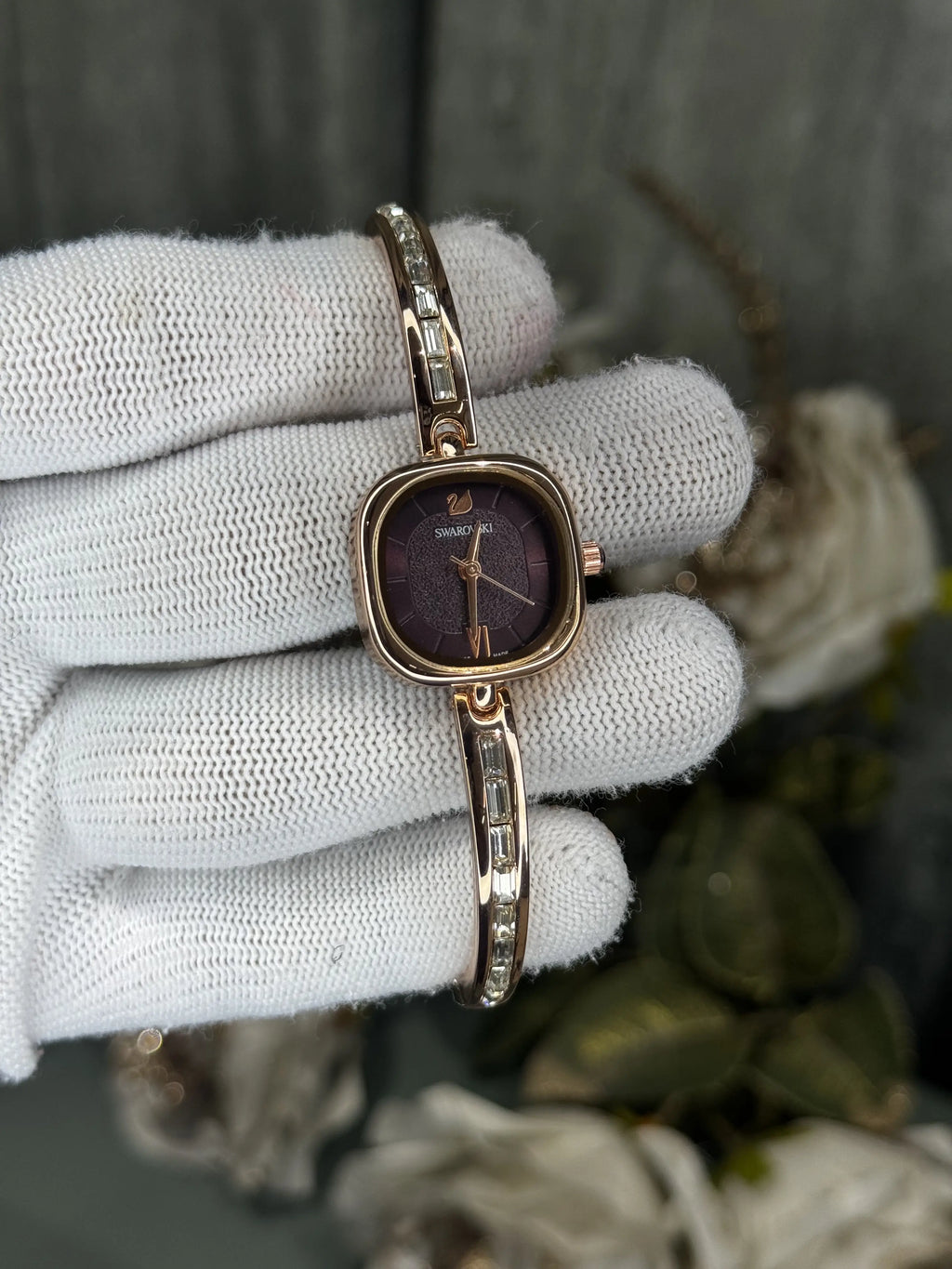 Swarovsk i RoseGold Purple Diamond Premium Ladies Watch