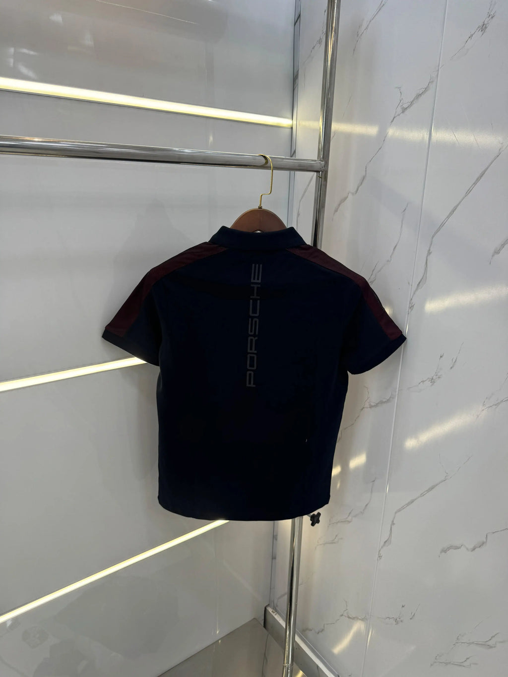 Hugo  Bos s X Porsche Navy Blue Logo Work Premium Polo T-shirt